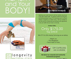 longevity wellness clinic magazine ad