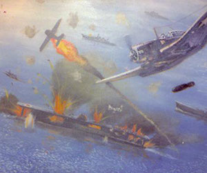 the battle of midway oil painting