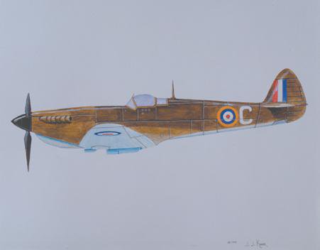 WW2 spitfire watercolor