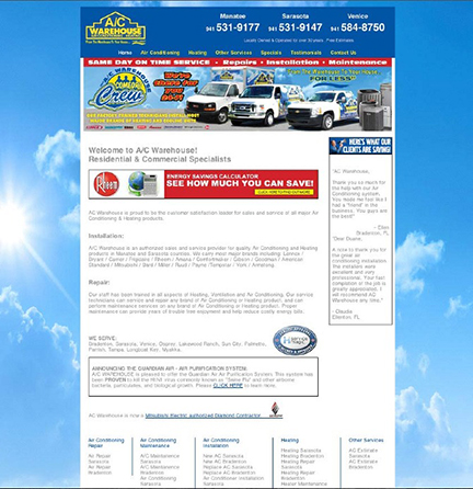 AC Warehouse web design