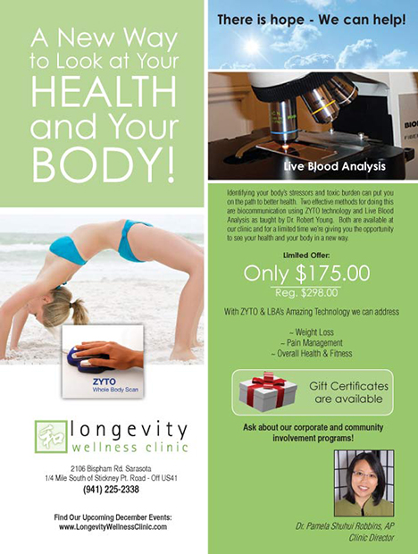 longevity wellness clinic magazine ad