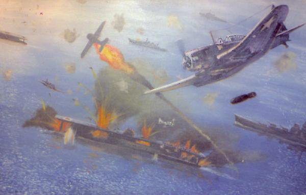 the battle of midway oil painting
