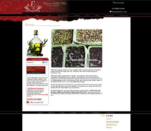 sapore della vita website design